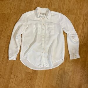 LOFT White Casual Button Down Shirt